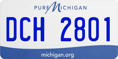 MI license plate DCH2801