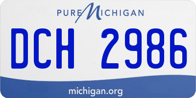 MI license plate DCH2986