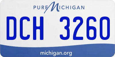 MI license plate DCH3260
