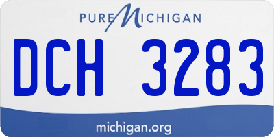 MI license plate DCH3283