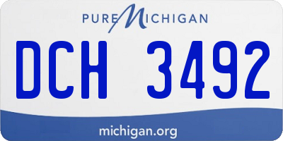 MI license plate DCH3492