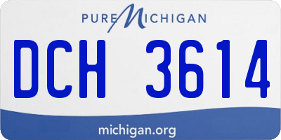 MI license plate DCH3614