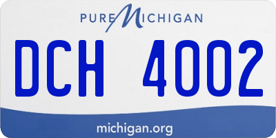 MI license plate DCH4002