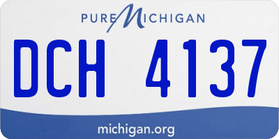 MI license plate DCH4137