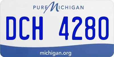 MI license plate DCH4280