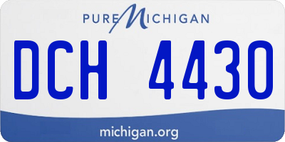 MI license plate DCH4430