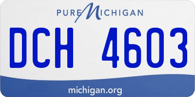 MI license plate DCH4603