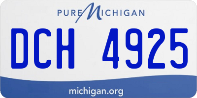 MI license plate DCH4925