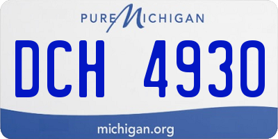 MI license plate DCH4930