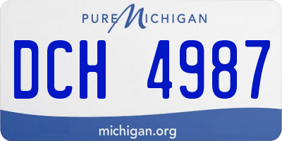 MI license plate DCH4987