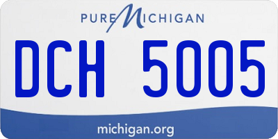 MI license plate DCH5005