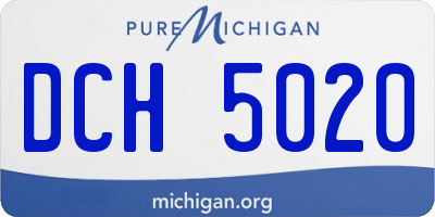 MI license plate DCH5020