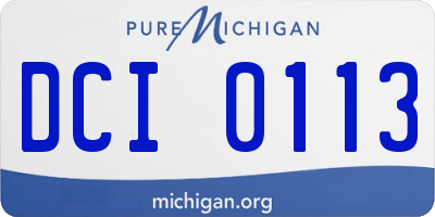 MI license plate DCI0113
