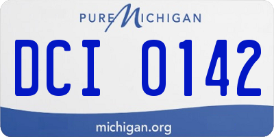 MI license plate DCI0142