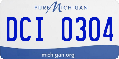 MI license plate DCI0304