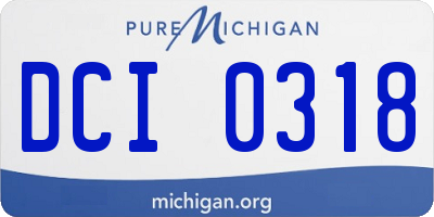 MI license plate DCI0318