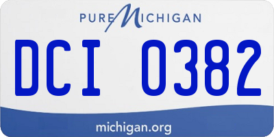 MI license plate DCI0382