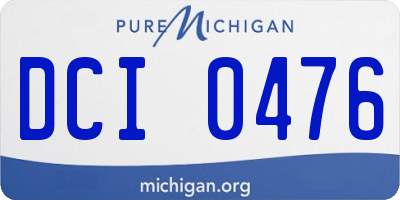 MI license plate DCI0476