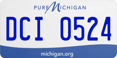 MI license plate DCI0524