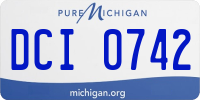 MI license plate DCI0742