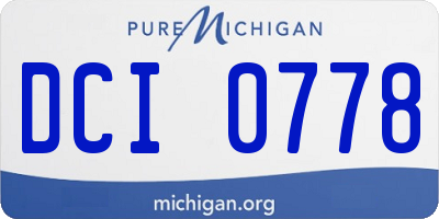 MI license plate DCI0778