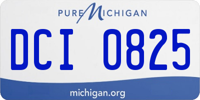 MI license plate DCI0825