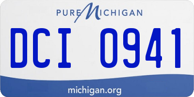 MI license plate DCI0941