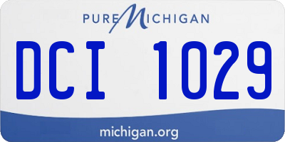 MI license plate DCI1029