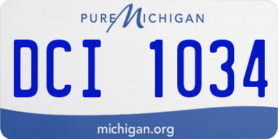 MI license plate DCI1034