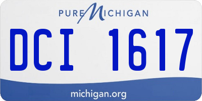 MI license plate DCI1617