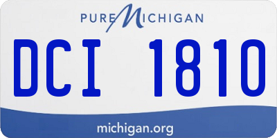MI license plate DCI1810