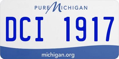 MI license plate DCI1917