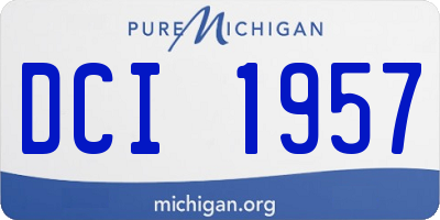 MI license plate DCI1957