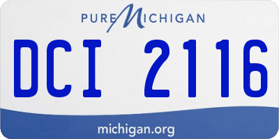 MI license plate DCI2116