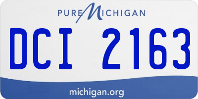 MI license plate DCI2163