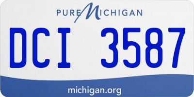 MI license plate DCI3587
