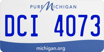 MI license plate DCI4073