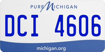 MI license plate DCI4606