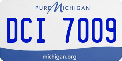 MI license plate DCI7009