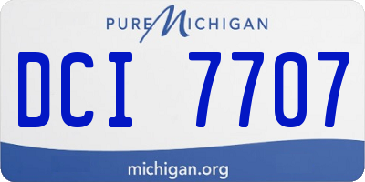 MI license plate DCI7707