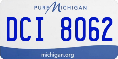 MI license plate DCI8062