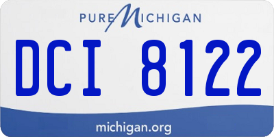 MI license plate DCI8122