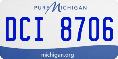 MI license plate DCI8706