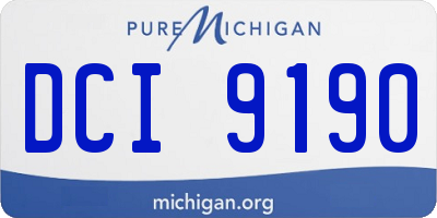 MI license plate DCI9190