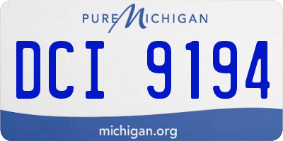MI license plate DCI9194