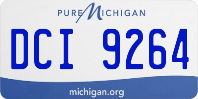 MI license plate DCI9264