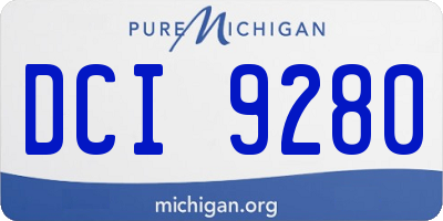 MI license plate DCI9280