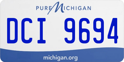 MI license plate DCI9694