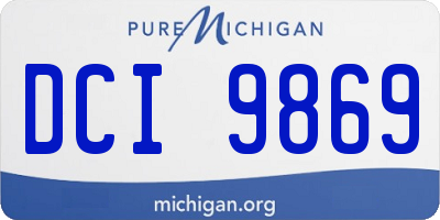 MI license plate DCI9869