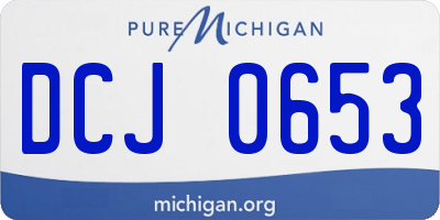 MI license plate DCJ0653